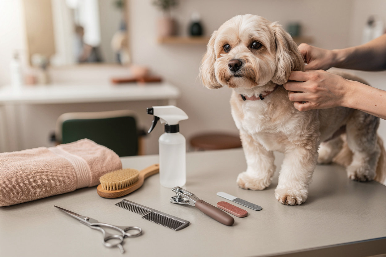 Happy Paws Grooming Denver providing professional dog bath, haircut, and nail trim services in a calm, friendly environment